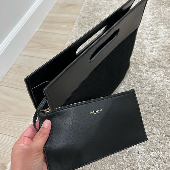 Saint Laurent Monogram King Palm Black Suede - Picture 2 of 9